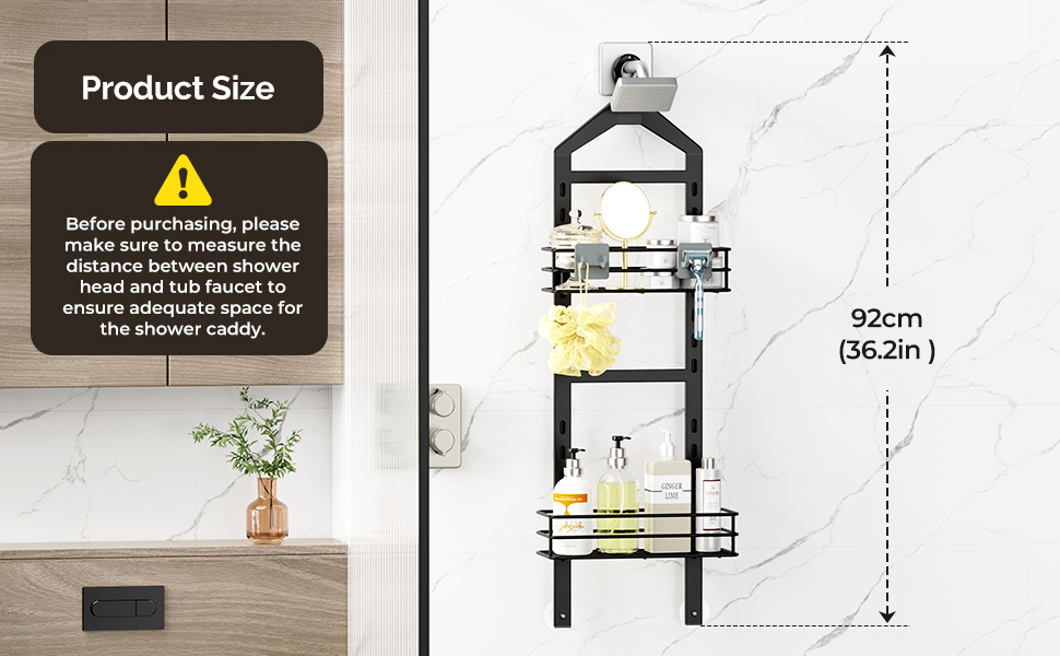 Orimade Adjustable Anti-slip Shower Caddy Shower Head, Rustproof Bathroom Hanging Shower Organizer