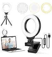 FDKOBE Webcam Lighting,Ring Light for Laptop/Computer,Zoom Call Lighting,4''Small Video Conferenc...