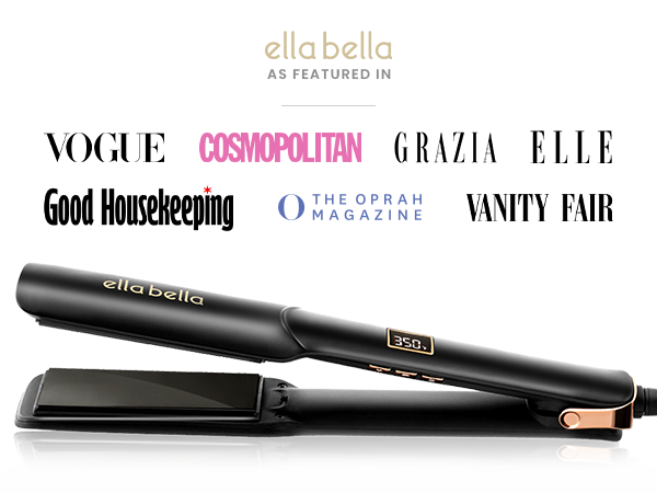 ELLA BELLA Ceramic Flat Iron Hair Straightener Professional Straightening Iron Digital Display