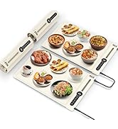 MUALIK Warming Mats for Food Countertop, Roll-UP 2 Pack Fast Heating Tray Silicone with 7 Level T...