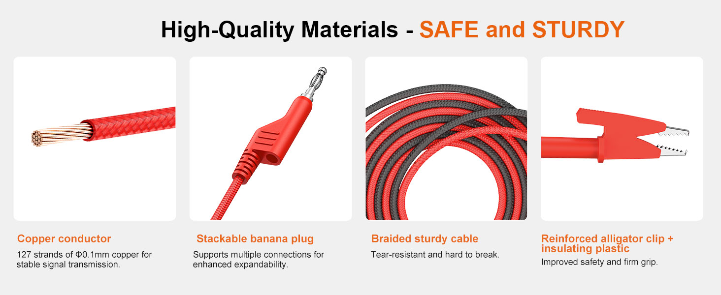 Stackable Banana Plug to Alligator Clip 