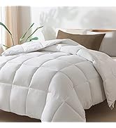 DOWNCOOL Comforters Queen Size, Duvet Insert,White All Season Duvet, Lightweight Quilt, Down Alte...
