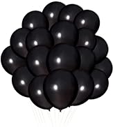 300 Pack Black Balloons, Black Latex Balloons 12 inch, Black Balloons Bulk for Various Party Ball...