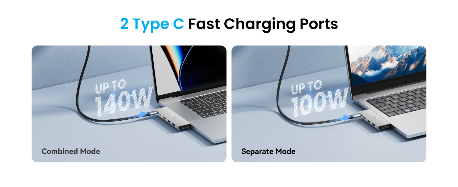 2 Fast charging ports