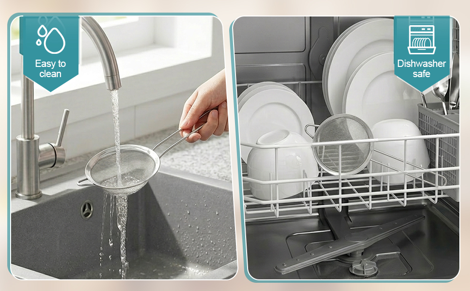 2 Pack Fine Mesh Strainer, Small Stainless Steel Sieves with Handles