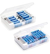 2 Pack Battery Organizer, Battery Storage Case for AA AAA with Tester