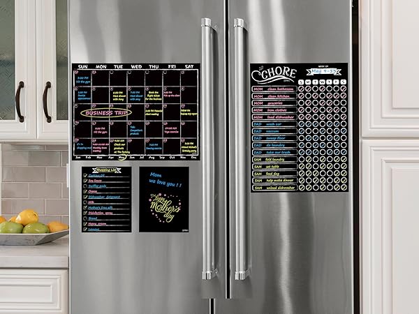 Magnetic Chalkboard Monthly Calendar - Reward Chore Chart Blackboard combo set