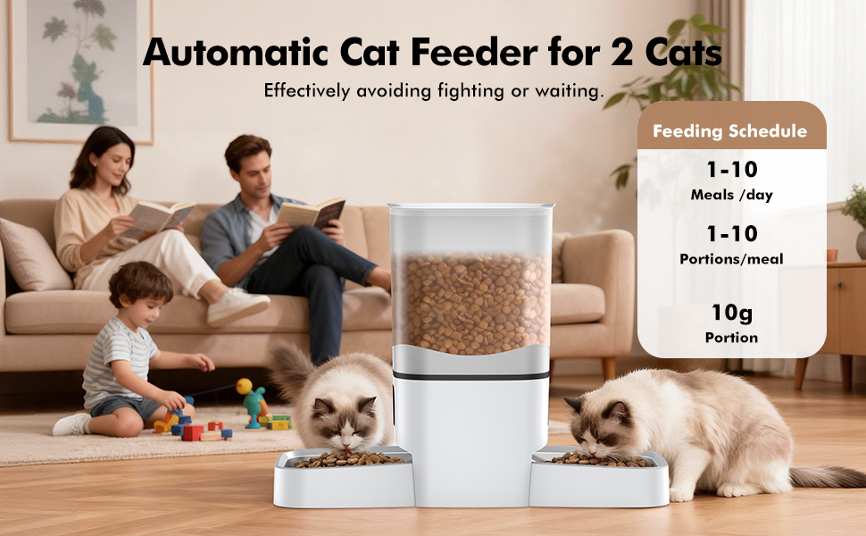 automatic cat feeder 2 cats