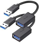 LUKFOCAB USB 3.0 Extension Cable 1ft / 0.3M (2 Pack), Type A Male to Female, 5Gbps High-Speed Dat...