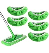 5 Pack Reusable 100% Chenille Mop Pads Compatible with Swiffer Sweeper Mop, Wet and Dry Flat Swif...