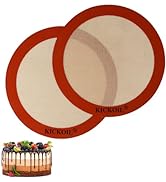 Round Silicone Baking Mats Set of 2,Silicone Mat for 9 Inch Cake Pan Pizza Pan,Non-Stick Reusable...