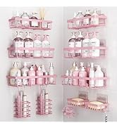 Liuoud 10 Pack Shower Caddy Organizer Rack Shelf for Inside Shower, Self Adhesive Wall Storage Ba...