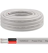 10 Gauge Marine Wire, 10FT 10 AWG Tinned Copper Oxygen-Free Boat Cable Duplex, Waterproof &amp; Corro...