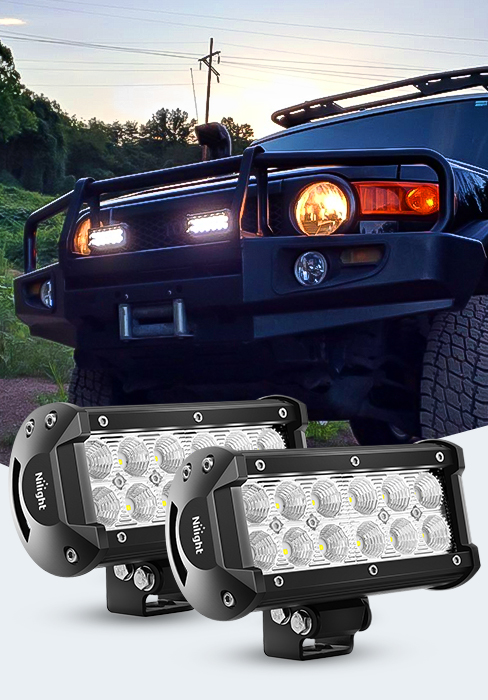 Nilight - 60002F-B Led Light Bar 2PCS 36w 6.5Inch Flood Led Off Road Lights Super Bright Driving