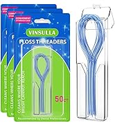 VINSULLA Floss Threaders for Braces, Bridges, and Implants (50 Count (Pack of 3))