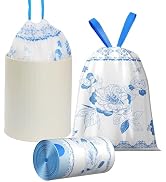 4 Gallon Trash Bags Drawstring, 4 Gallon Garbage Bags, Small Trash Bags for Office, Kitchen, Bedr...