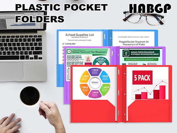 3 prong pockets with folders