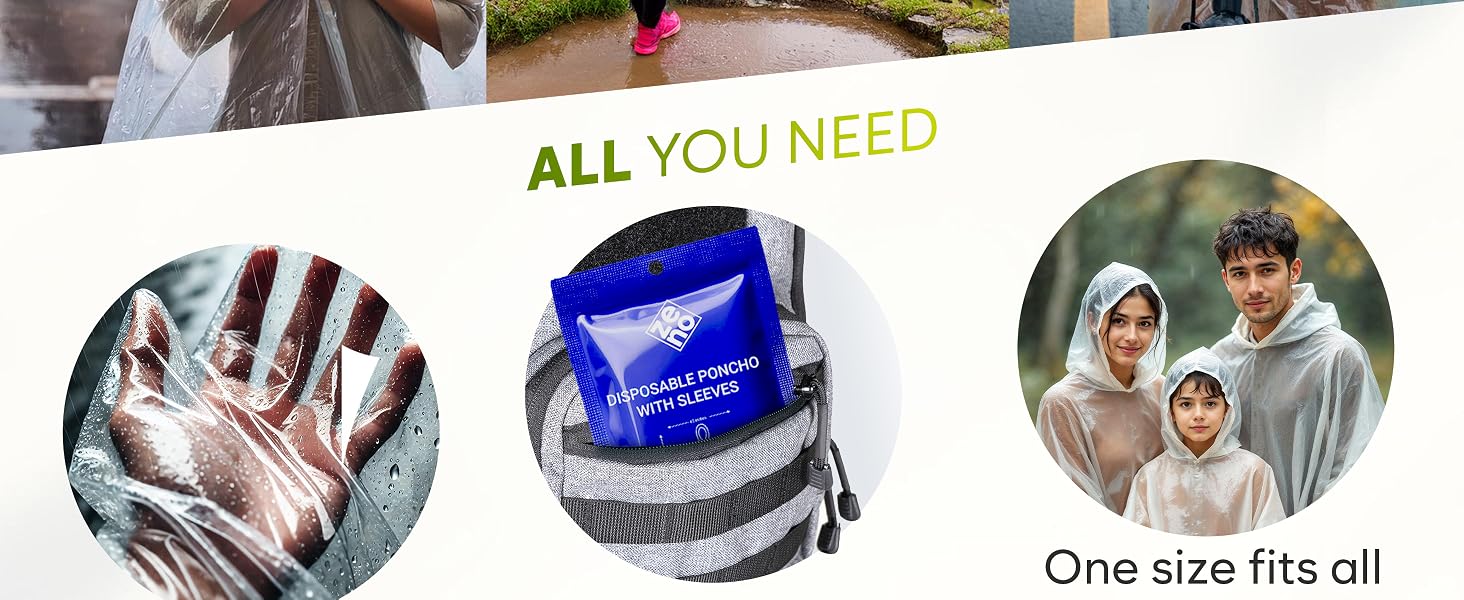 rain ponchos kid adults poncho adult compact pocket travel emergency raincoat packable pack hood