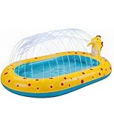 COBOPANDA 67" Dinosaur Splash Pad for Toddlers 1-3, 3-in-1 Thickened PVC Inflatable Kiddie Pool w...