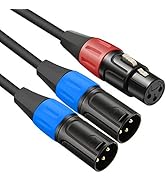 JOMLEY XLR Splitter Cable, 1 XLR Female to 2 XLR Male XLR Y Splitter Cable Balanced Microphone Sp...