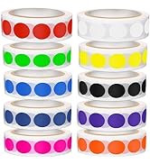 10000Pcs 1/2" Dot Stickers, Round Colored Coding Labels, Circle Stickers 10 Assorted Colors for Y...