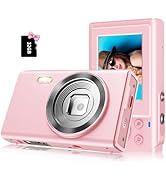 BOFIDAR Digital Camera 1080P FHD Kids Digital Camera with 32GB Card,2 Batteries,Small Pink Digita...