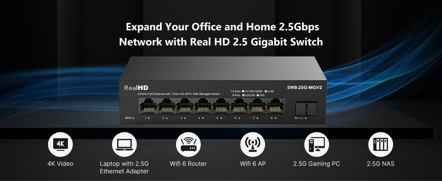 8 port managed network switch 2.5 gigabit