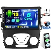 GOHHDL 4+64G 8-Core Android 13 Car Stereo for Ford Fusion Mondeo 2013-2019 with Wireless CarPlay ...