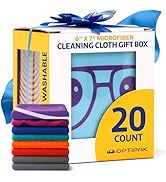 OPTIPAK Microfiber Cleaning Cloth for Glasses – 20 Pack Eyeglass Cleaning Cloths with Gift Box fo...