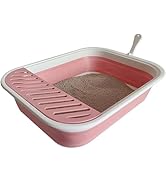 chuyouan Collapsible Small Cat Litter Box for Kittens Open Potty Pan Travel Foldable Waterproof S...