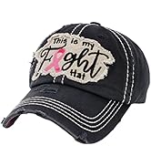 Pink Ribbon Breast Cancer Awareness Fight Hope Vintage Baseball Cap Hat Women Cotton Adjustable