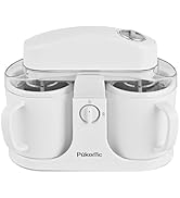 Pukomc Ice Cream Maker Machine for Home Use, with Two Ice Cream Bowls,Simple Operation and Easy t...