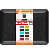 TranquilMoments 4/5 Inch Thicker Kitchen Mats for Floor Non-Slip Anti Fatigue Comfort Mat Waterpr...