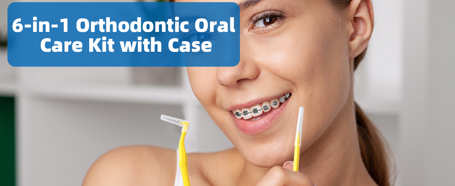 6-in-1 Orthodontic Oral Care Kit with Case