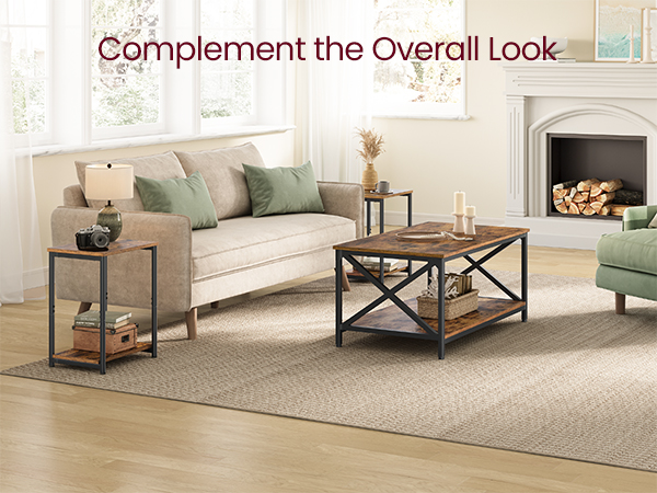 Side Table, Small End Table, Nightstand for Living Room, Bedroom, Office, Bathroom