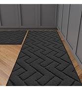 hicorfe Kitchen Rugs and Mats Sets,2 Pieces Super Absorbent Polypropylene Non-Slip Rug,Soft Comfo...