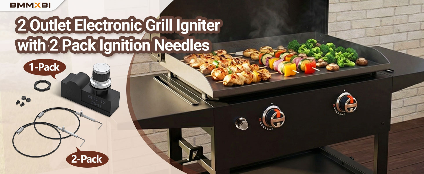2 Outlet Electronic Grill Igniter Kit for Blackstone 28 Inch Griddle