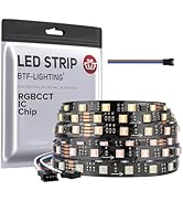 BTF-LIGHTING WS2805 IC RGBCCT Addressable Dual Data LED Strip 5050SMD 16.4FT 60LED/m 10Pixel/m 5 ...
