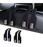 RAOZBE Car Seat Headrest Hooks for Purses and Bags, 2 Pack Bag Purse Holder for Car With Double M...