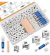 Sunxeke 120PCS Cam Locks for Furniture,3-in-1 Eccentric Hardware Wheels,Furniture Cam Lock Fasten...