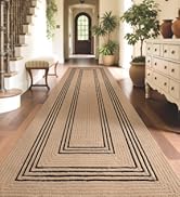 LUMI Jute Runner Rug Non Slip for Hallway, 3'x8' Natural Rustic Carpet No Shedding, Farmhouse Bra...