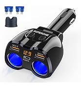 Cigarette Lighter Splitter, SUPERONE 180W 2-Socket Adapter with PD USB-C | Dual QC3.0 &amp; 20W USB C...