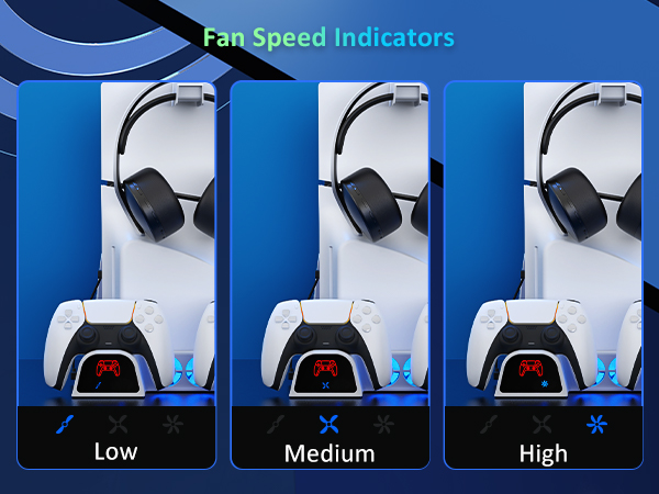 The stand comes with three-speed adjustable cooling.