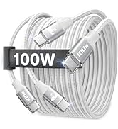 USB C to USB C Cable 100W [6.6ft/2 Pack] USBC to USBC Fast Charging Cable Braided USB C to C Char...