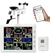 Urageuxy Urageuxy WiFi Weather Station, Weather Stations Wireless Indoor Outdoor with Color Displ...