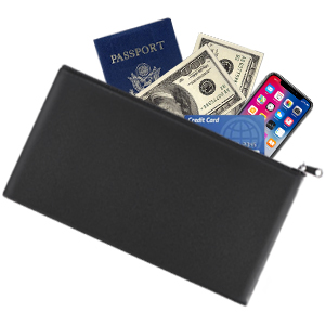 Money bags with zipper for cash