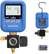 WISSCOOL Digital Gauges HVAC, R12,R22,R134A,R410,R502,R1234y Vacuum Pressure Manifold Gauge Set w...