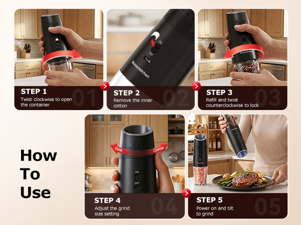 Electric Salt and Peppe4r Grinder