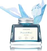 Hongdian Fountain Pen Bottled Ink Peacock Blue Color, 60ml Non Carbon Inkwell Bottle, Artist Call...