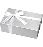 Rinrda Large Silver Gift Box,13.75"x9"x4.5", Gift Boxes with Magnetic Lids for Presents Closure G...